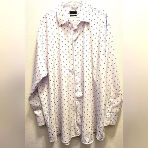 Shaquille O'Neal Men's White Patterned Shirt